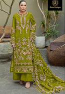 Ziaaz Code 10 C Olive Green Embroidered Work Pakistani Suit