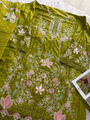 Ziaaz Code 10 C Olive Green Embroidered Work Pakistani Suit