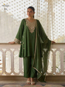 Alizeh 7098 Luxury Green Embroidered Work Pakistani Suit