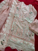 Mehboob Tex 2068 Designer Peach Embroidered Pakistani Suit