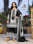 Al Qasr MA 276 A Designer Black Printed Pakistani Suit