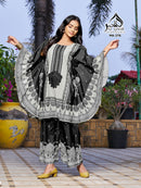 Al Qasr MA 276 A Designer Black Printed Pakistani Suit