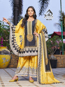 Al Qasr MA 276 B Designer Yellow Printed Pakistani Suit