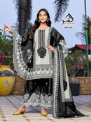 Al Qasr MA 276 A Designer Black Printed Pakistani Suit