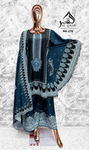 Al Qasr MA 276 C Teal Blue Printed Pakistani Suit