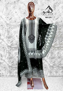 Al Qasr MA 276 A Designer Black Printed Pakistani Suit