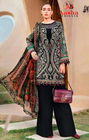 Aasha Designer 1193 B Cotton Printed Heavy Embroidered Work Pakistani Suit