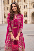 Sayuri 10001 Fuchsia Pink Embroidered Sharara