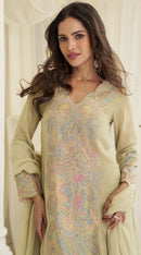 Sayuri 10281 Pastel Green Paisley Embroidered Suit