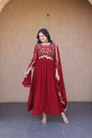 LW 9336 B Faux Blooming Zari Sequins Embroidered Work Gown