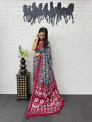 SF 2354 D Heavy Real Mirror Hand Work Saree