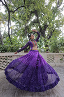 KA 5049 B Designer Purple Bandhani Lehenga