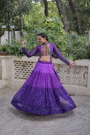 KA 5049 B Designer Purple Bandhani Lehenga