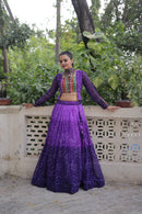 KA 5049 B Designer Purple Bandhani Lehenga