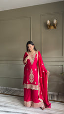 KR 1010 A Designer Hot Pink Embroidered Pakistani Suit