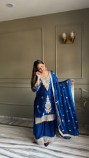 KR 1010 B Designer Royal Blue Embroidered Pakistani Suit