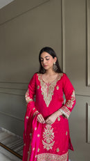 KR 1010 A Designer Hot Pink Embroidered Pakistani Suit
