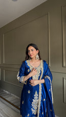 KR 1010 B Designer Royal Blue Embroidered Pakistani Suit