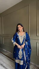 KR 1010 B Designer Royal Blue Embroidered Pakistani Suit