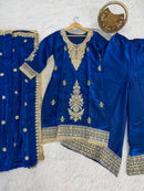KR 1010 B Designer Royal Blue Embroidered Pakistani Suit
