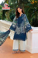 Aasha Designer 1221 B Leopard Printed Embroidered Work Pakistani Suit