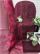 Aasha Designer 1202 Designer Wine Embroidered Work Pakistani Suit