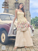 Shivali JYS8/39237 Pastel Floral Embroidered Ethnic Sharara Suit