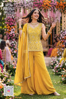 Shivali BT9/60283 Mustard Yellow Embroidered Sharara