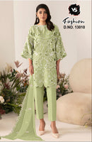VS Fashion 13010 A Mint Green Roman Silk Cutwork Pakistani Suit