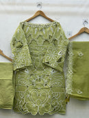 VS Fashion 13010 A Mint Green Roman Silk Cutwork Pakistani Suit