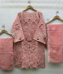 VS Fashion 13010 C Pastel Powder Pink Roman Silk Cutwork Pakistani Suit
