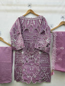 VS Fashion 13010 D Lavender Roman Silk Cutwork Pakistani Suit