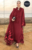 Mehbool Tex 2015 B Designer Crimson Red Embroidered Work Pakistani Suit