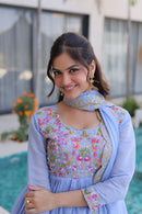 KA 1239 A Designer Blue Georgette Anarkali Suit