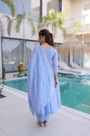 KA 1239 A Designer Blue Georgette Anarkali Suit