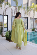 KA 1239 B Designer Lime Green Georgette Anarkali Suit