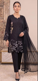 Hoor Tex 862 A Black Heavy Cotton Embroidered Work Pakistani Suit