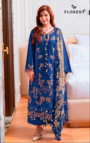 Florent 1093 D Maslin Cotton Heavy Embroidery Work Pakistani Suit