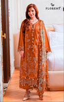 Florent 1093 C Maslin Cotton Heavy Embroidery Work Pakistani Suit