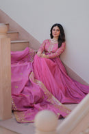 LW 9240 B Purple Embroidered Anarkali Gown