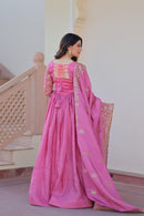 LW 9240 B Purple Embroidered Anarkali Gown
