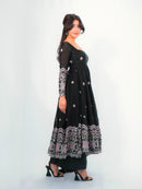 SSC 721 B Designer Black Organza Anarkali Suit