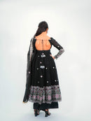 SSC 721 B Designer Black Organza Anarkali Suit