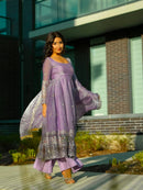 SSC 721 A Designer Lavender Organza Anarkali Suit
