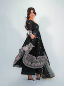 SSC 721 B Designer Black Organza Anarkali Suit