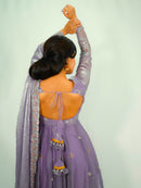 SSC 721 A Designer Lavender Organza Anarkali Suit