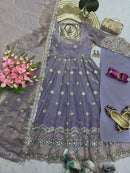 SSC 721 A Designer Lavender Organza Anarkali Suit