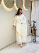 AR 101 D Designer White Tissue Silk Sharara Suit