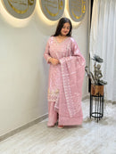 AR 101 C Designer Blush Pink Tissue Silk Sharara Suit