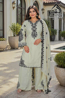 Al Qasr MA 333 C Premium Mint Green Embroidered Work  Pakistani Suit